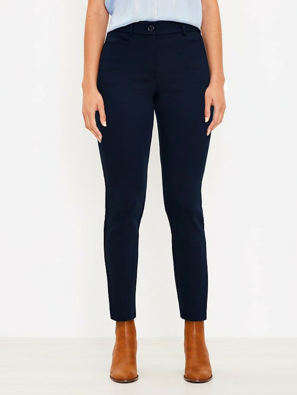 LOFT Curvy Sutton Skinny Pants Navy Blue Size 12 Office Wear Dress Pant